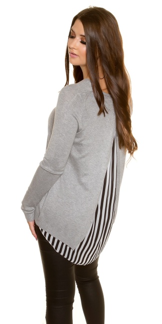 2in1 jumper with vokuhila-cut Grey